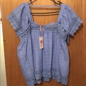 Entro Blue Blouse NWT